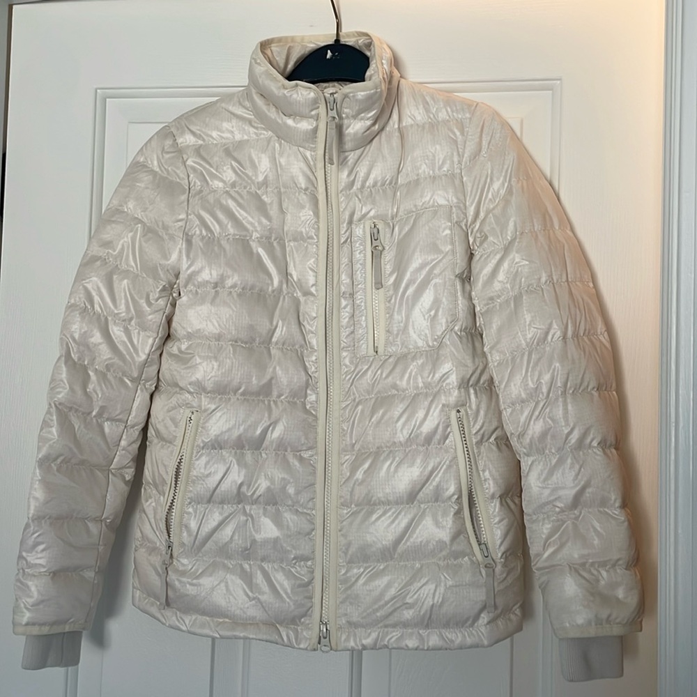 J. Crew ivory down puffer jacket